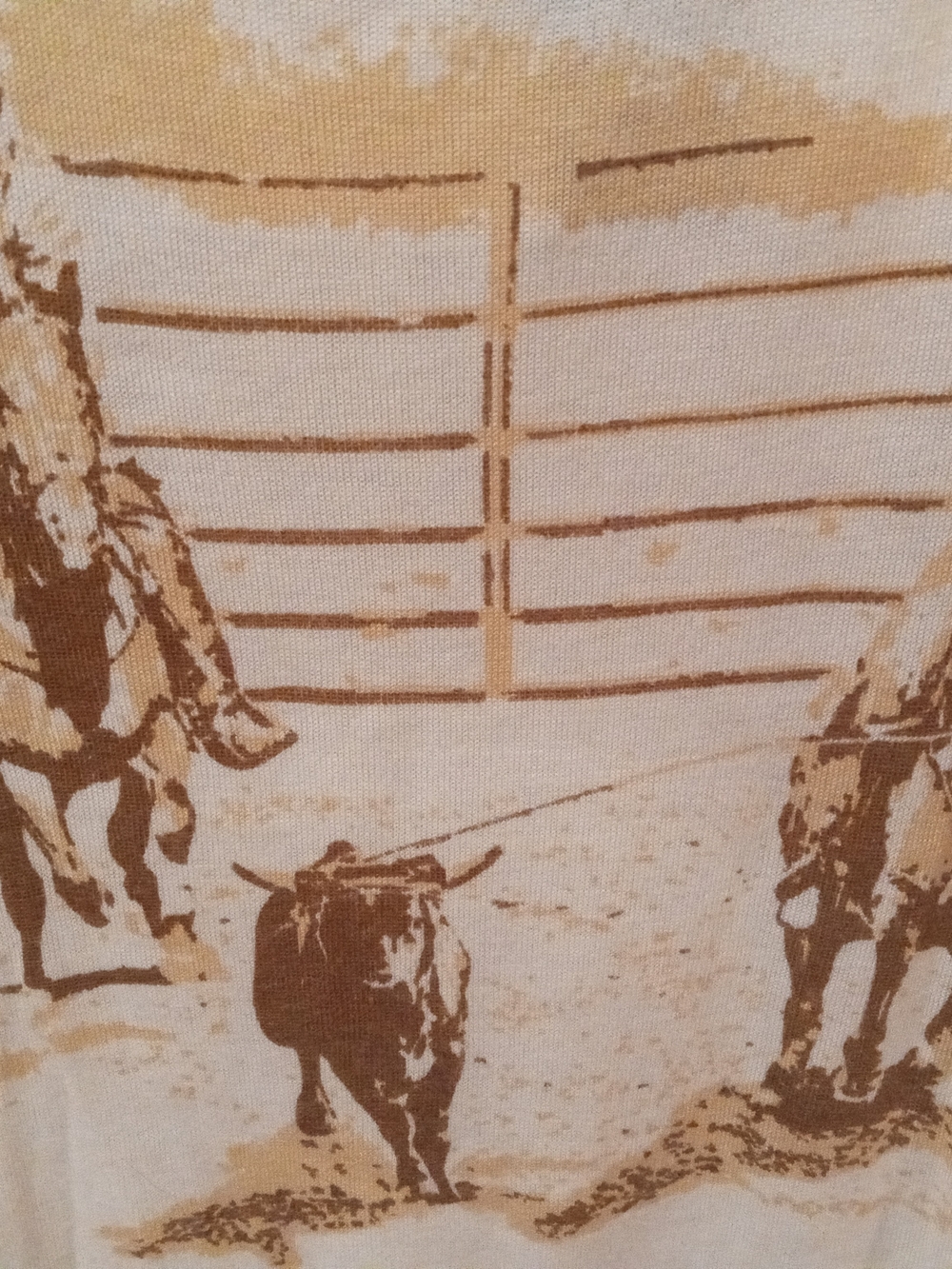Cruel Denim Cattleman Collection Cream Crewneck Sweater with Rodeo Graphic - Picture 3 of 7